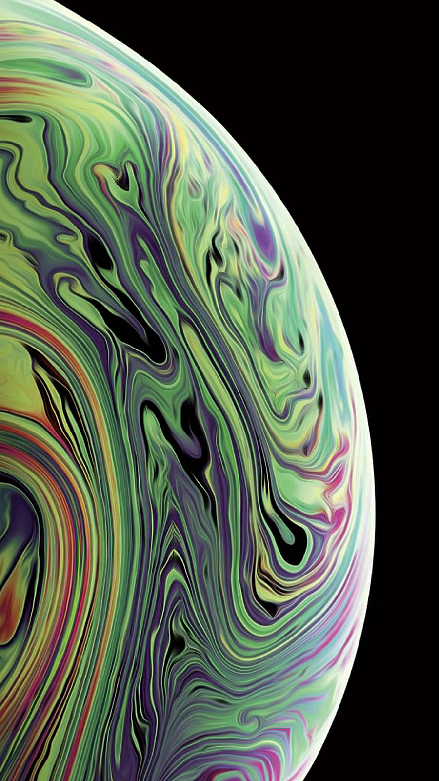 Apple Iphone Xs Green Fluid Bubble Wallpaper