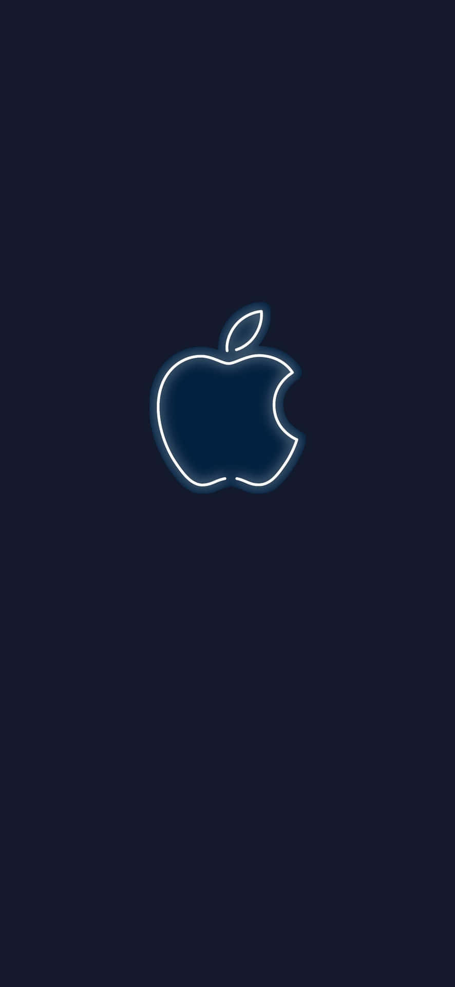 Apple Logo Illuminated on a Dark Background