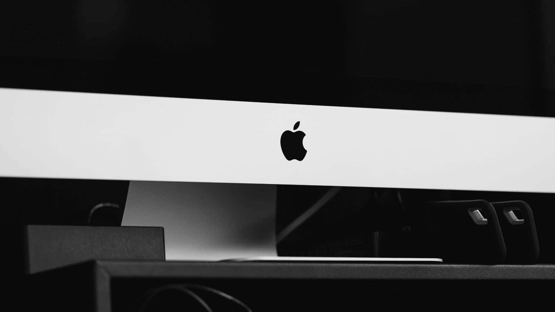 Sleek Apple Logo on Abstract Background