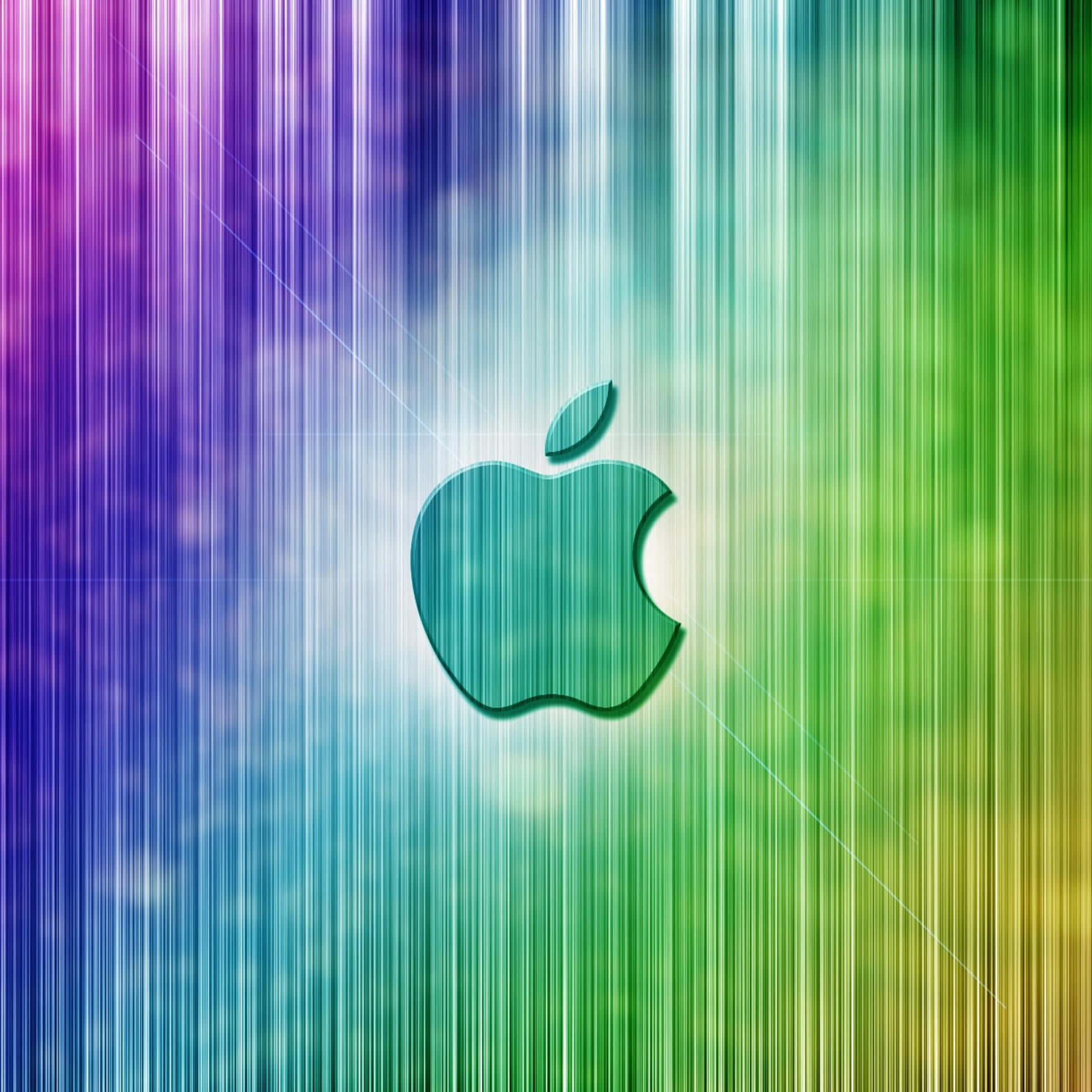 Apple Logo on Abstract Blue Backdrop