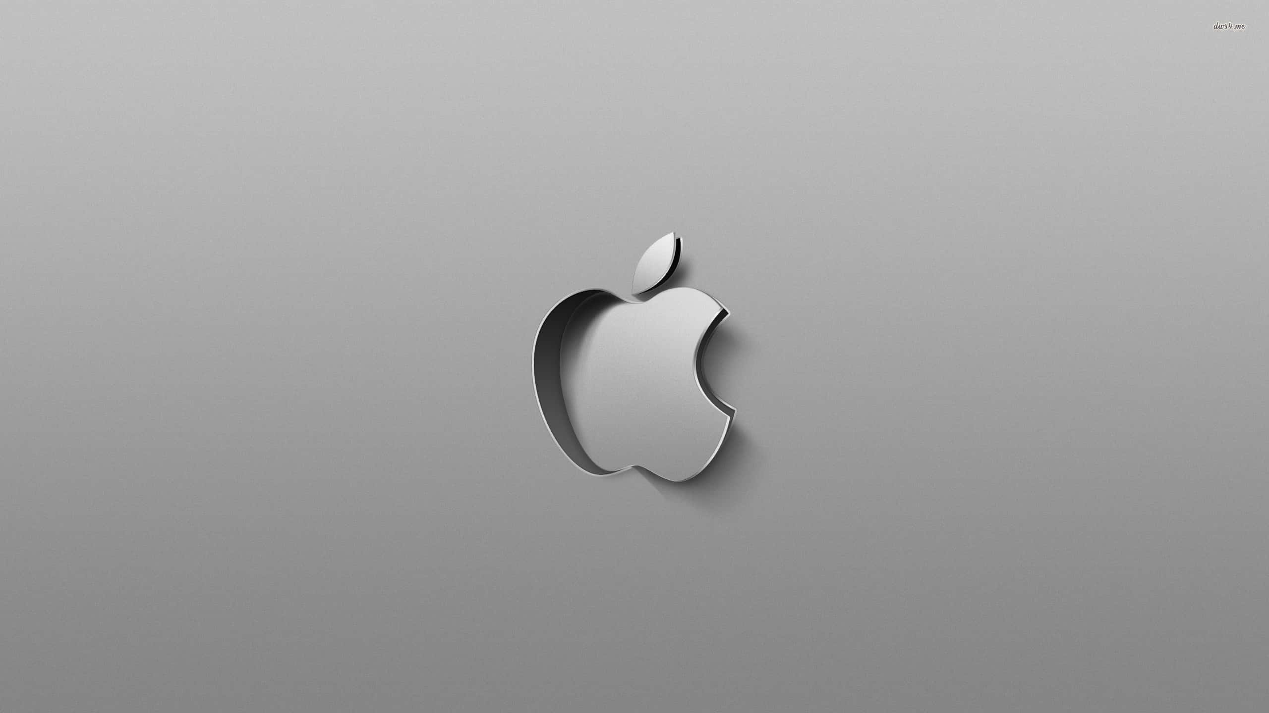 Sleek Apple Logo on Blue Background