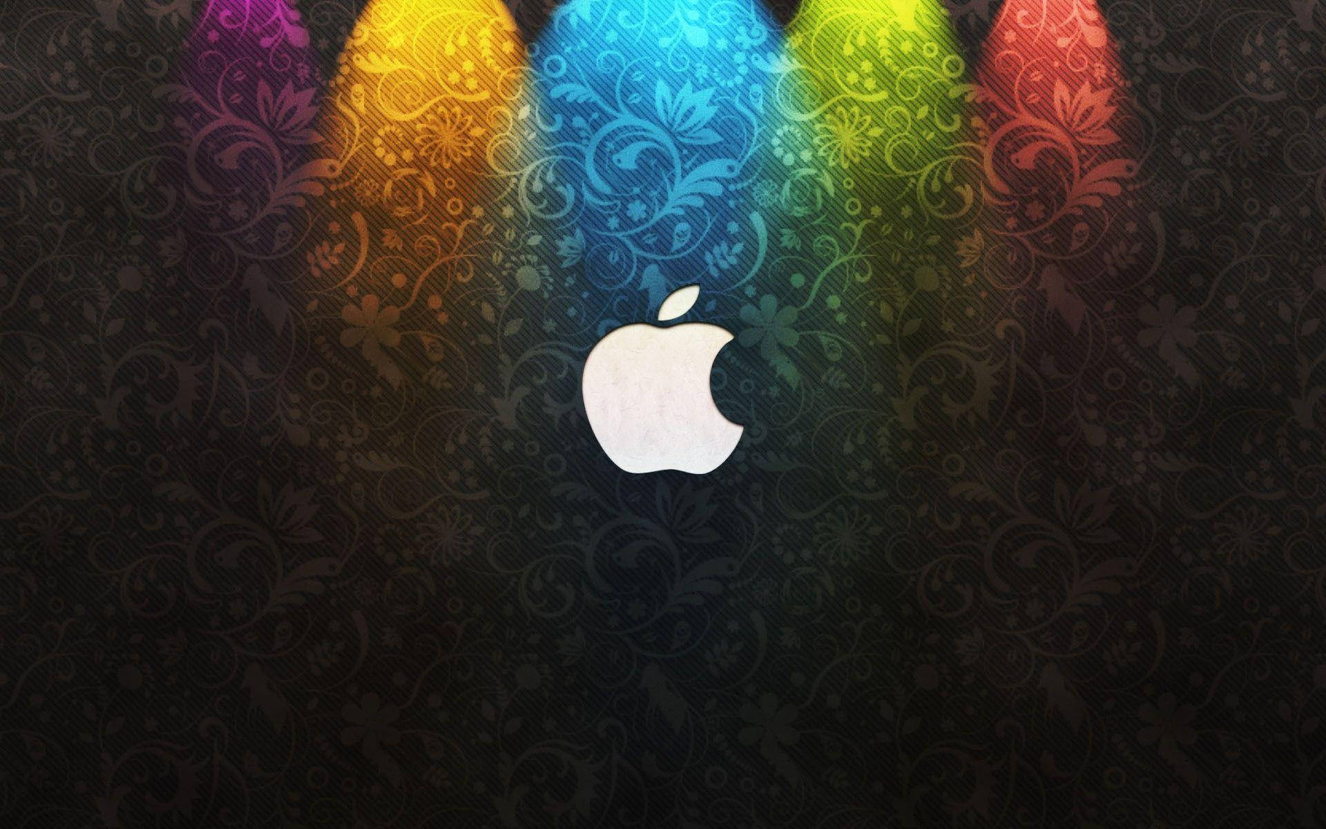 Apple Logo 4k Against Damask Wall Picture