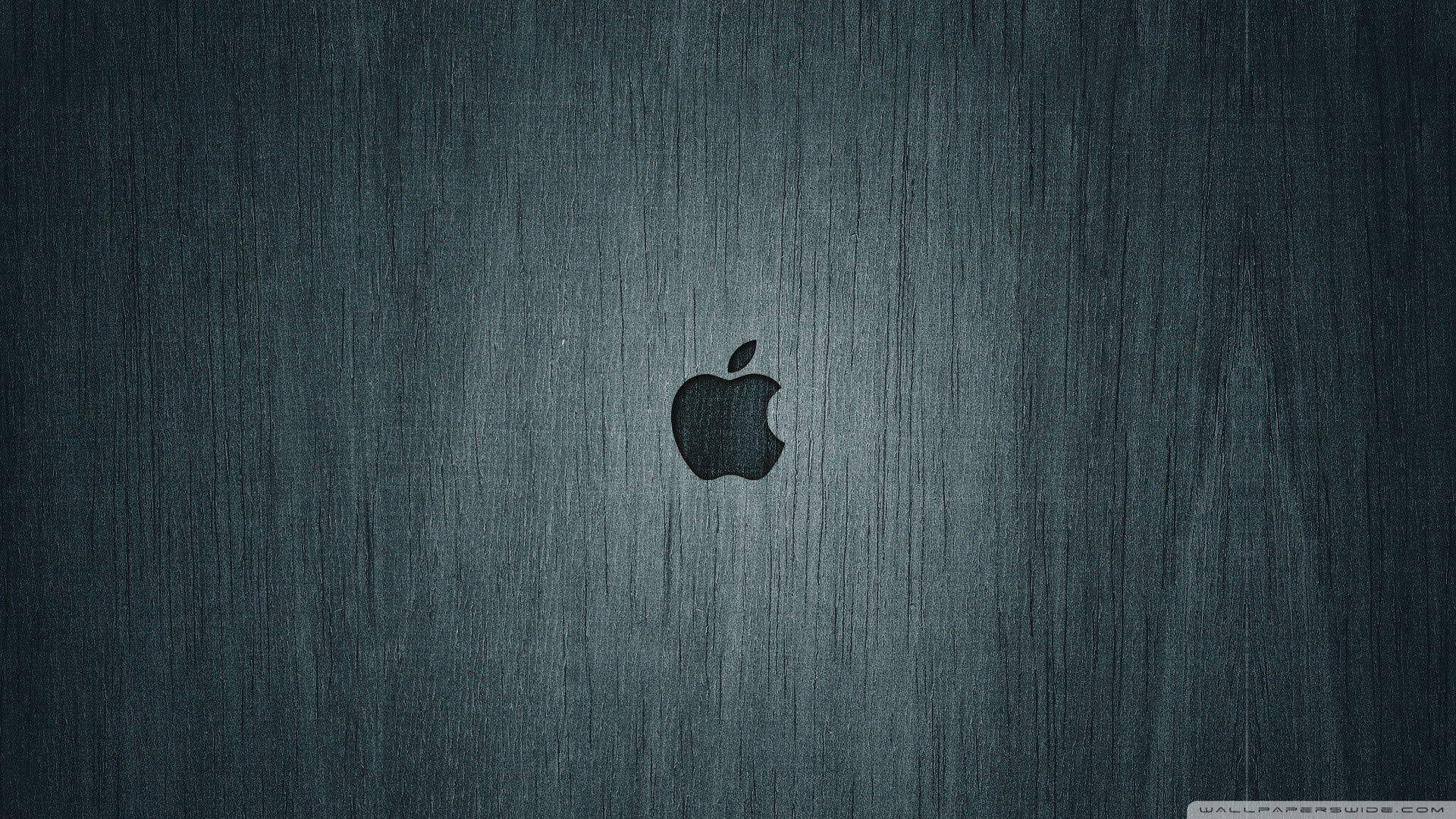 Applelogo 4k Auf Grauem Hintergrund Wallpaper