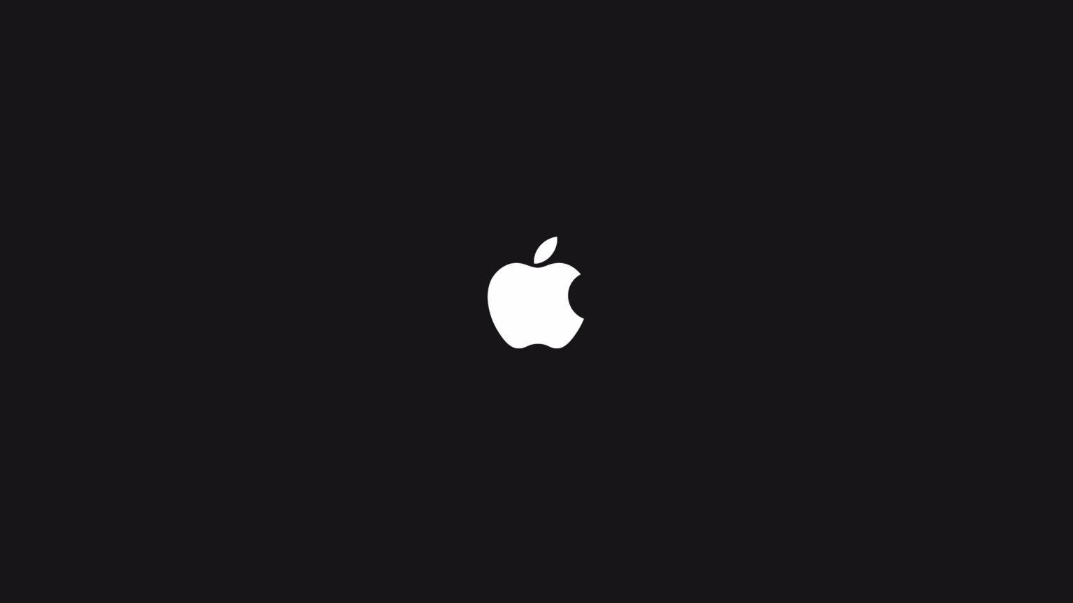 Apple Logo 4k On Dark Bagground Wallpaper