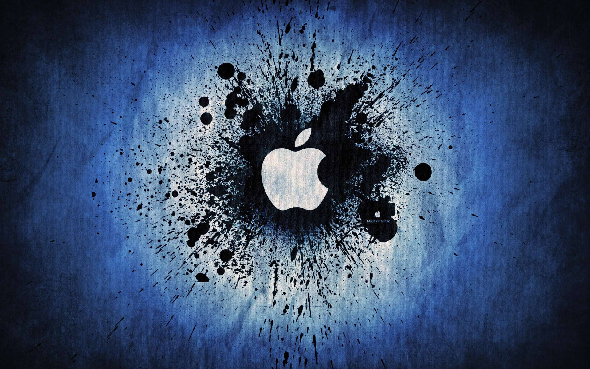 Apple Logo in Blue & White Wallpaper