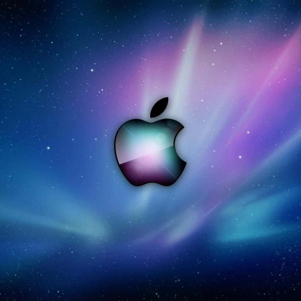 Apple Logo Aurora Space Backdrop Wallpaper