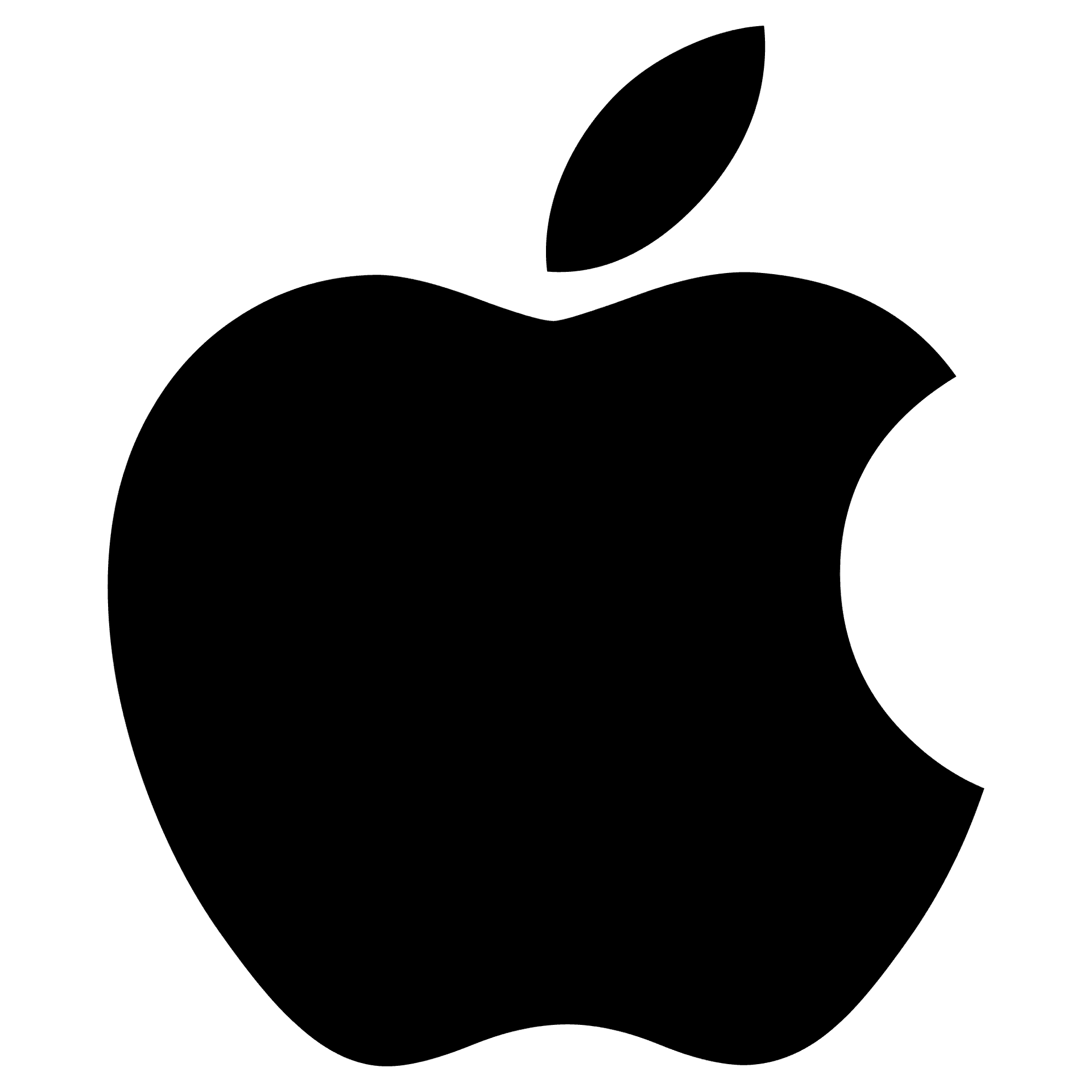 Apple Logo Black Silhouette PNG