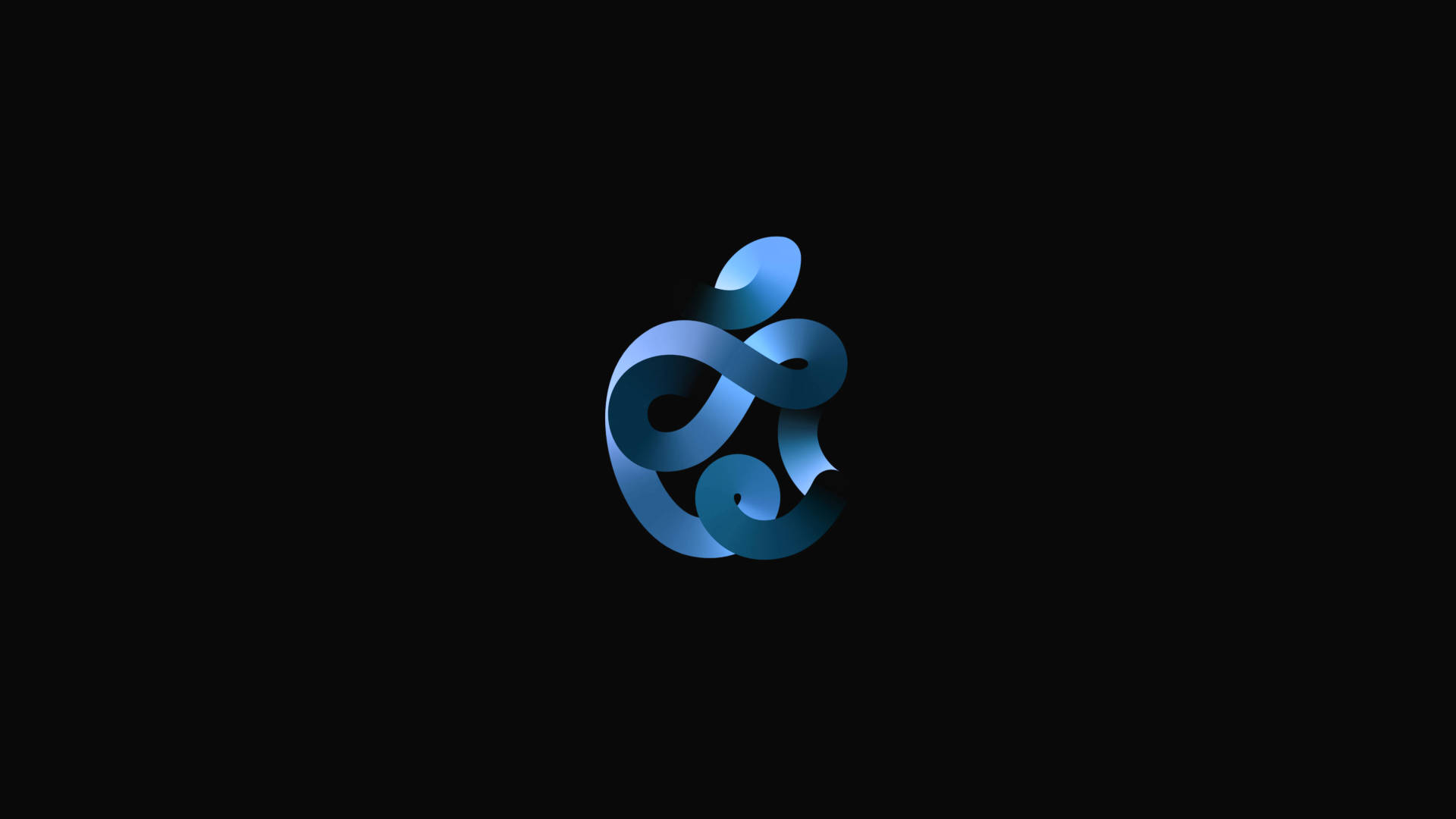 Apple Logo Blue Curves Wallpaper