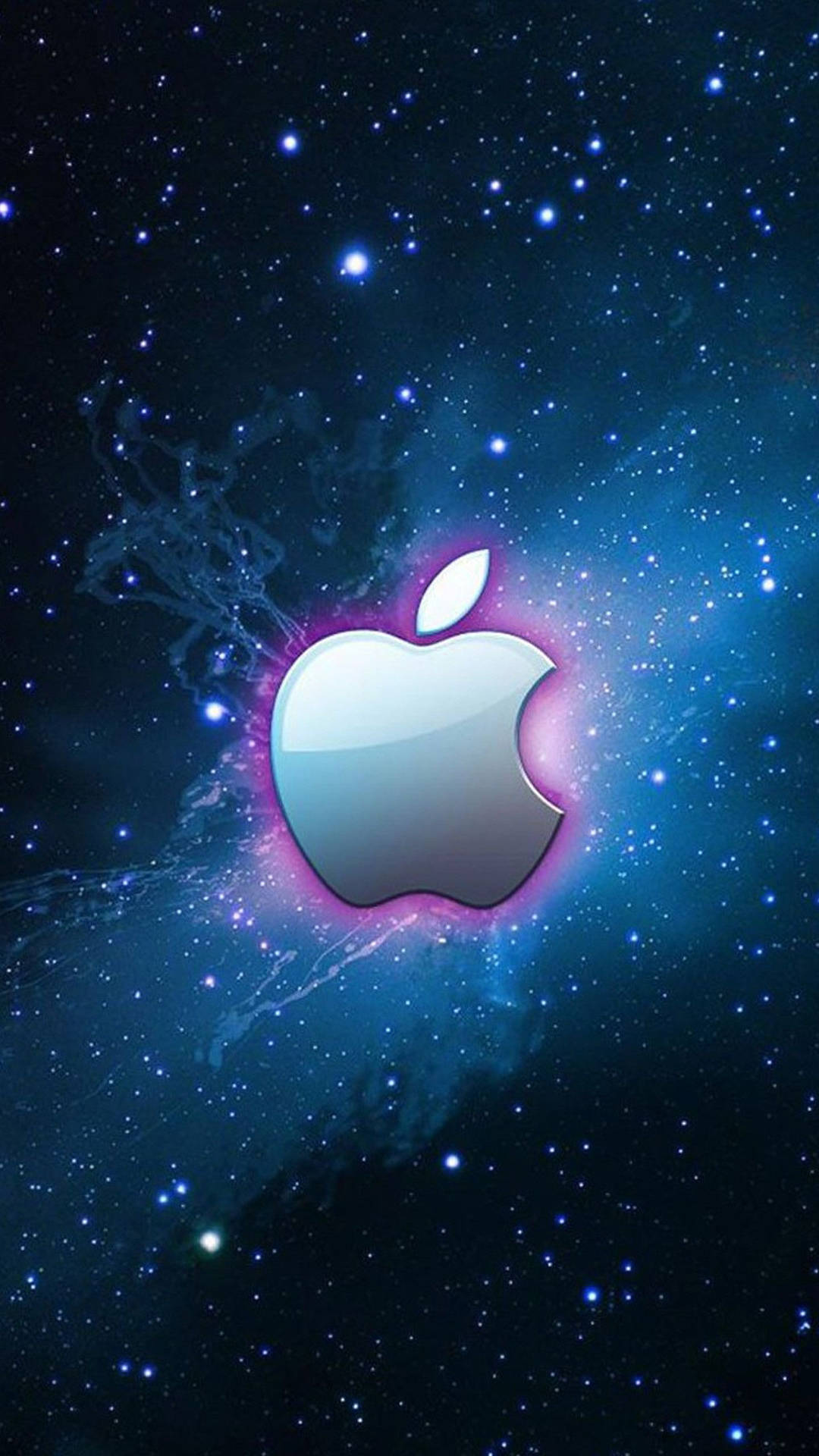 Apple Logo Blue Galaxy Original Iphone 4 Picture