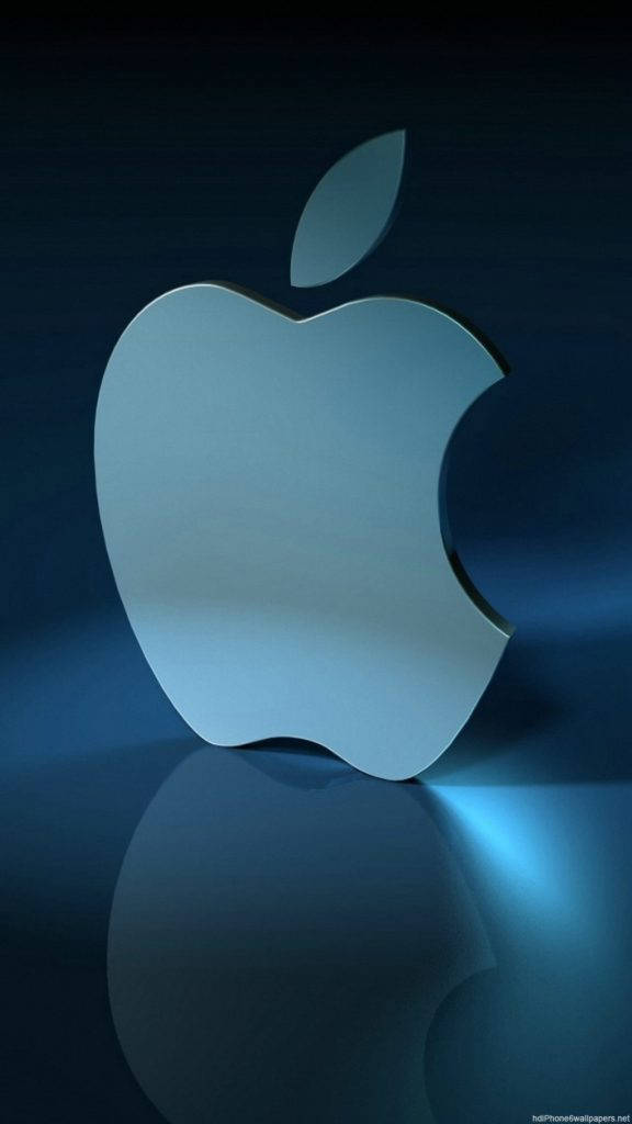 Bakgrundsbildför Apple Logotyp I Blått På Iphone. Wallpaper