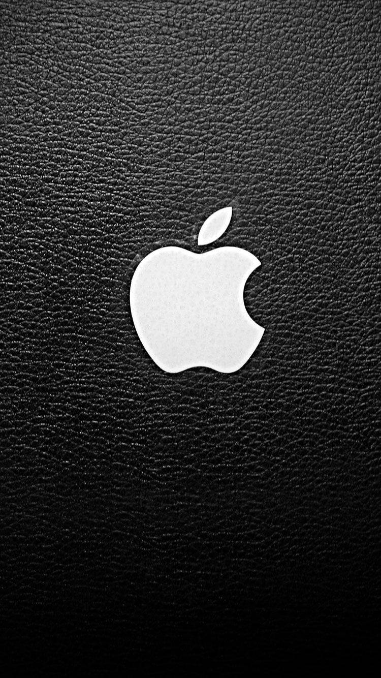 Apple Logo Colored Solid Black iPhone Wallpaper