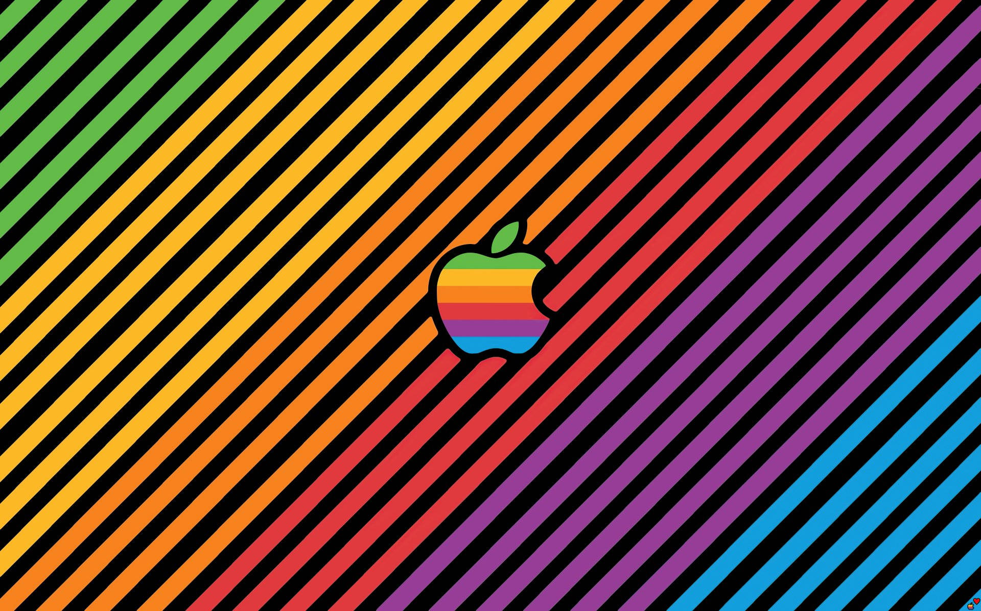 Apple Logo Diagonal Lines Wallpaper
