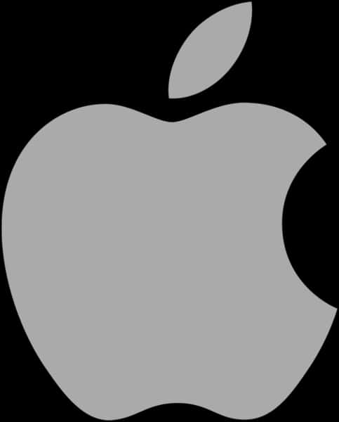 Apple Logo Gray Silhouette PNG
