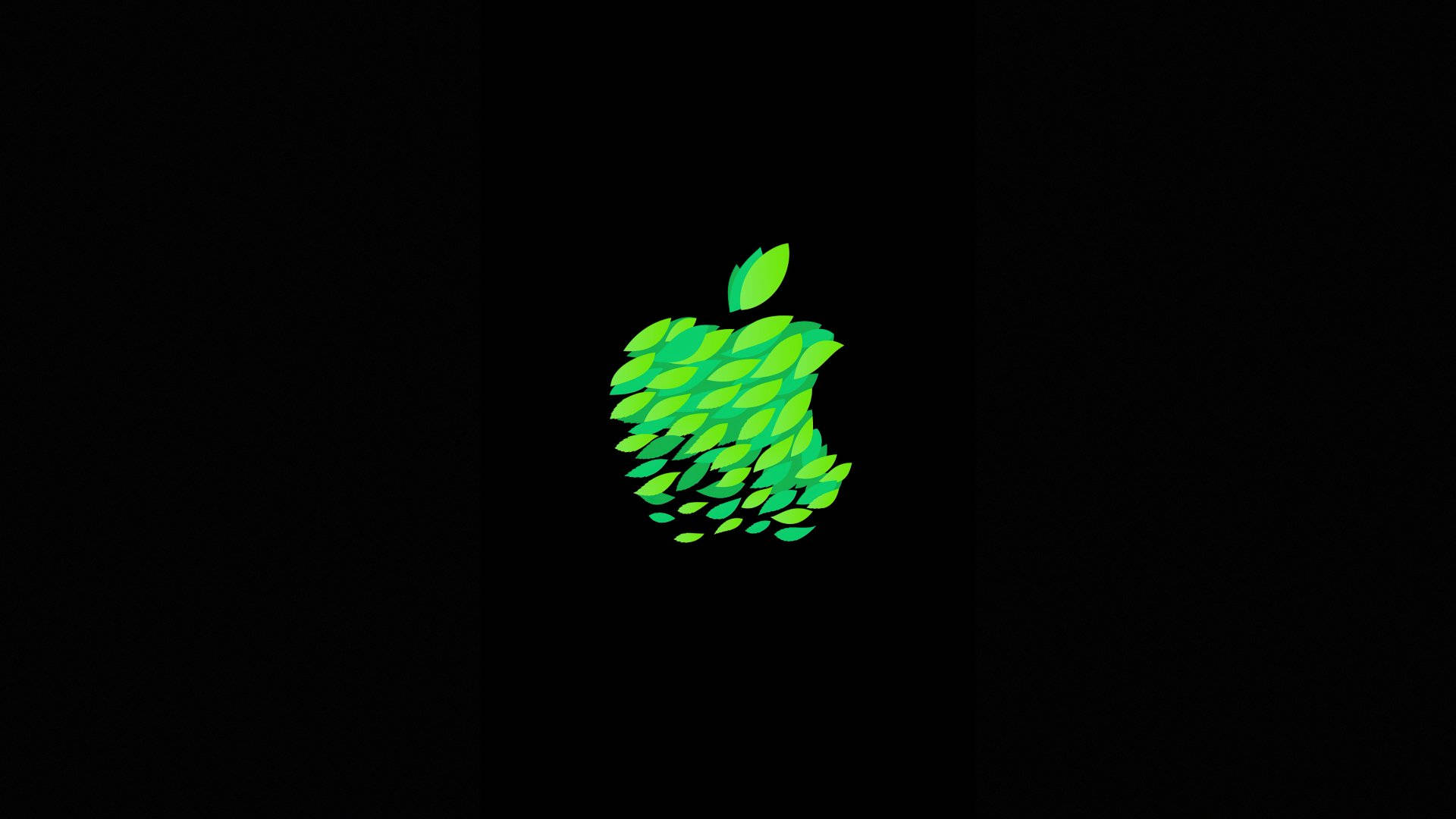 Apple Logo Green Leaves Picture