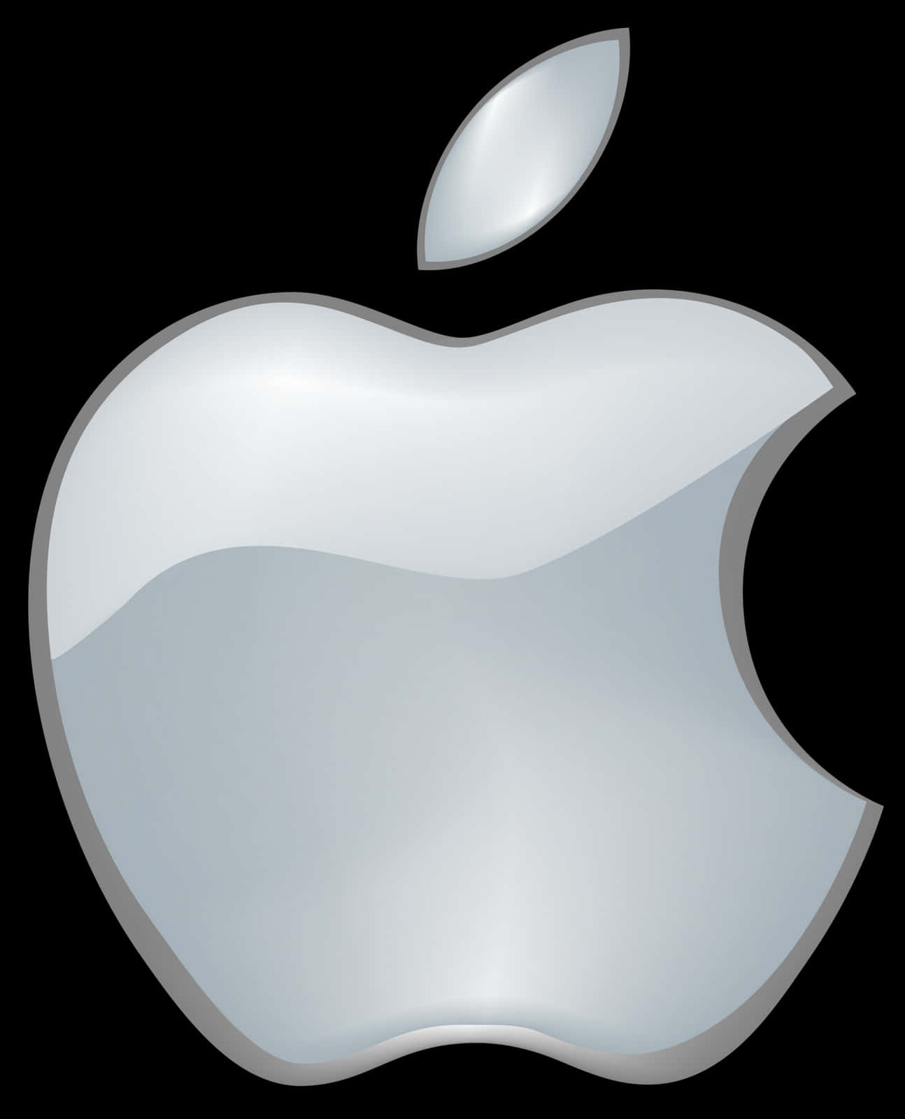 Apple Logo Icon Silver PNG