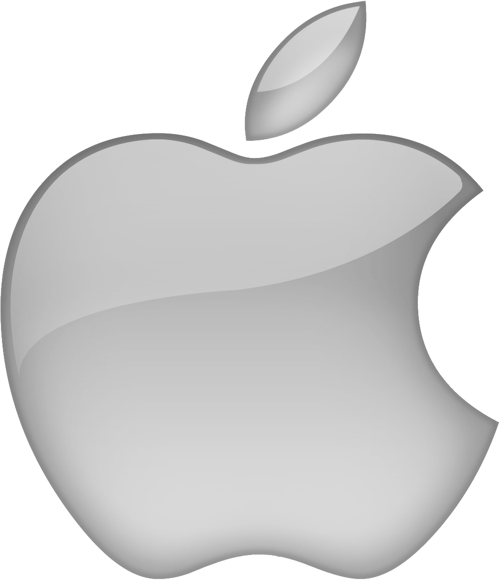 Apple Logo Icon Silver PNG