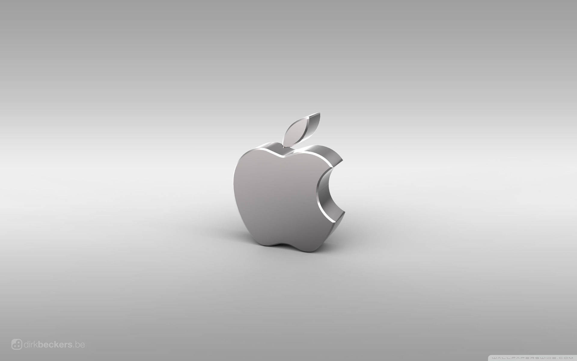 Apple Logo In 3D Silver Design Wallpaper