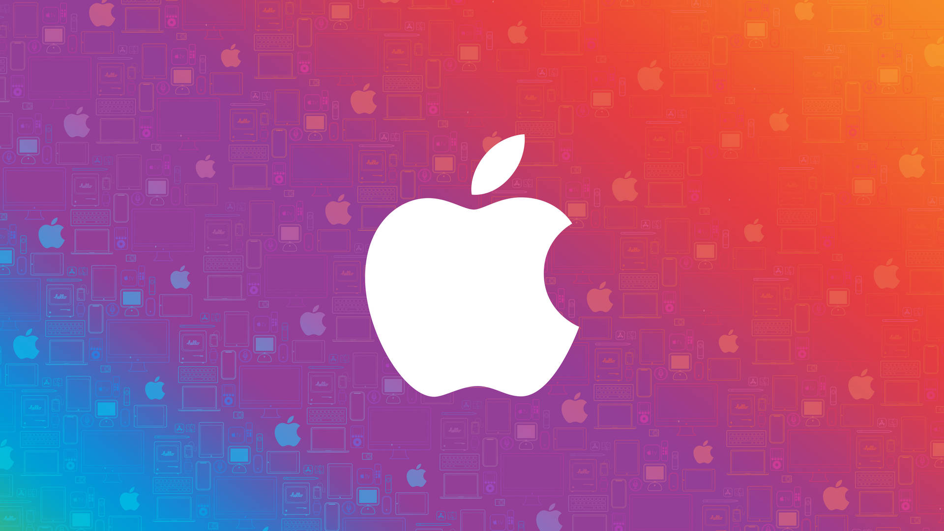 Apple Logo In Colorful Background Picture