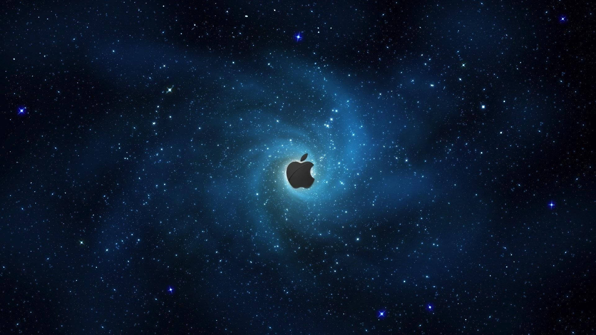 Apple Logo In Galaxy Background