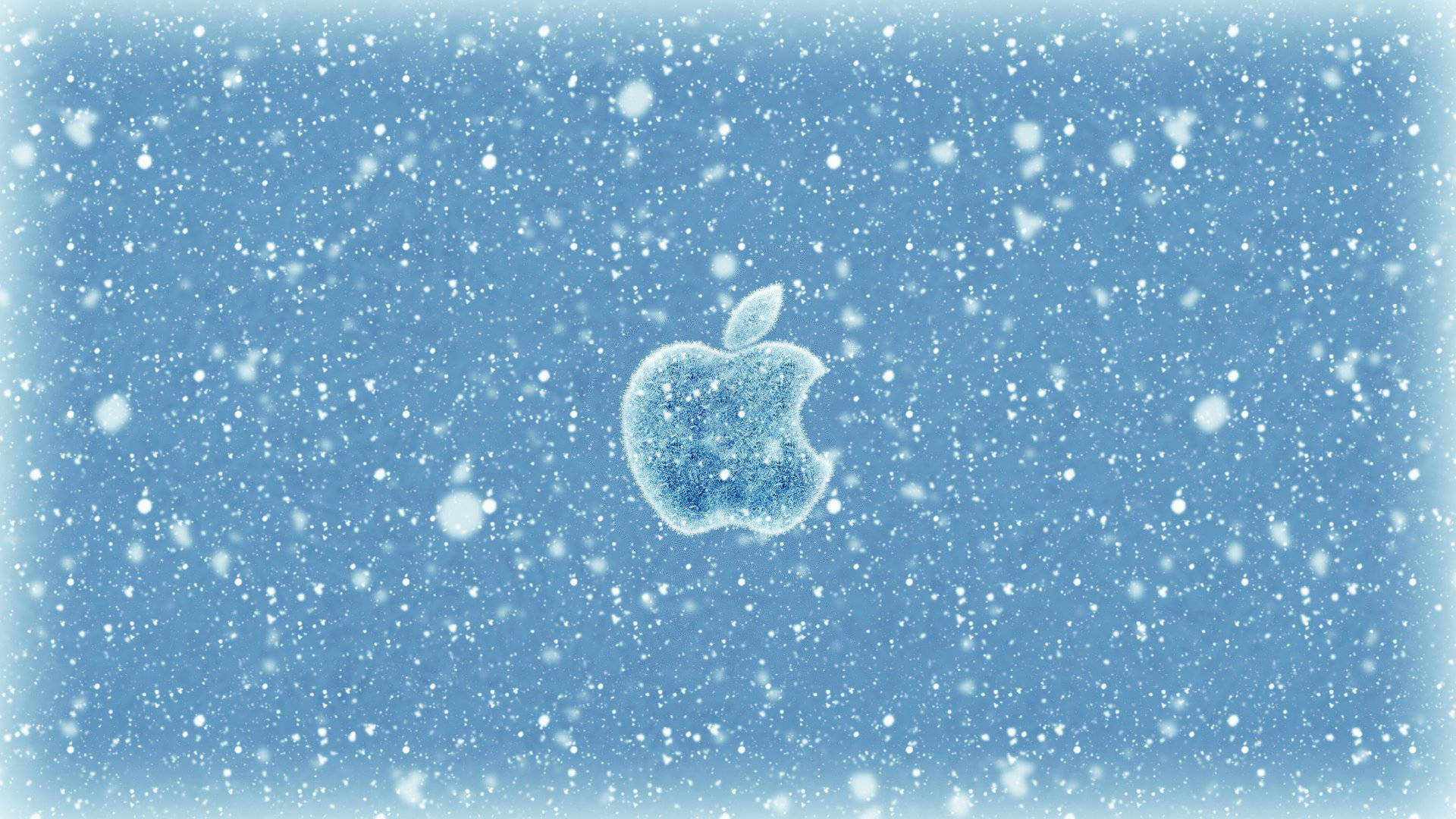 Apple Logo In Snow Wallpaper