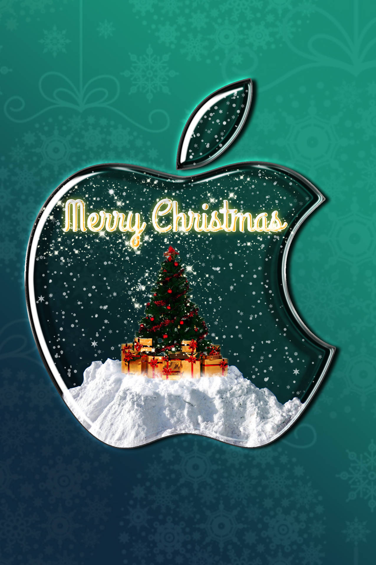 Apple Logo Merry Christmas Iphone Picture