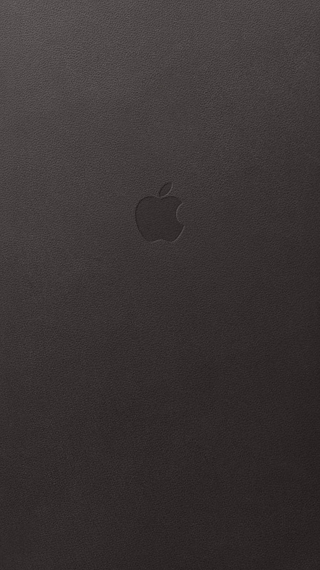 Apple Logo On Black Leather Iphone Picture