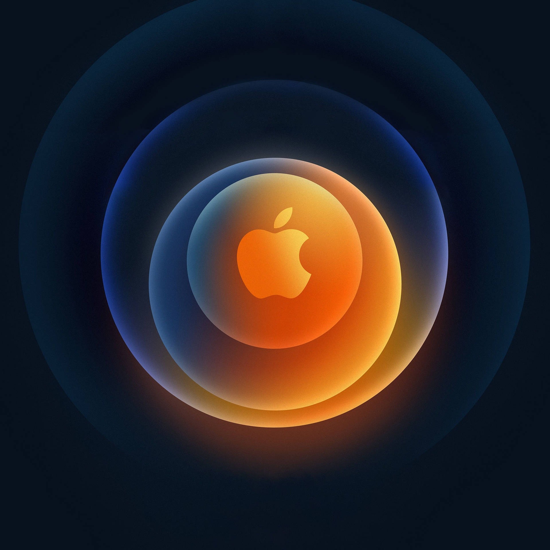 Apple Logo Orange Circles Wallpaper