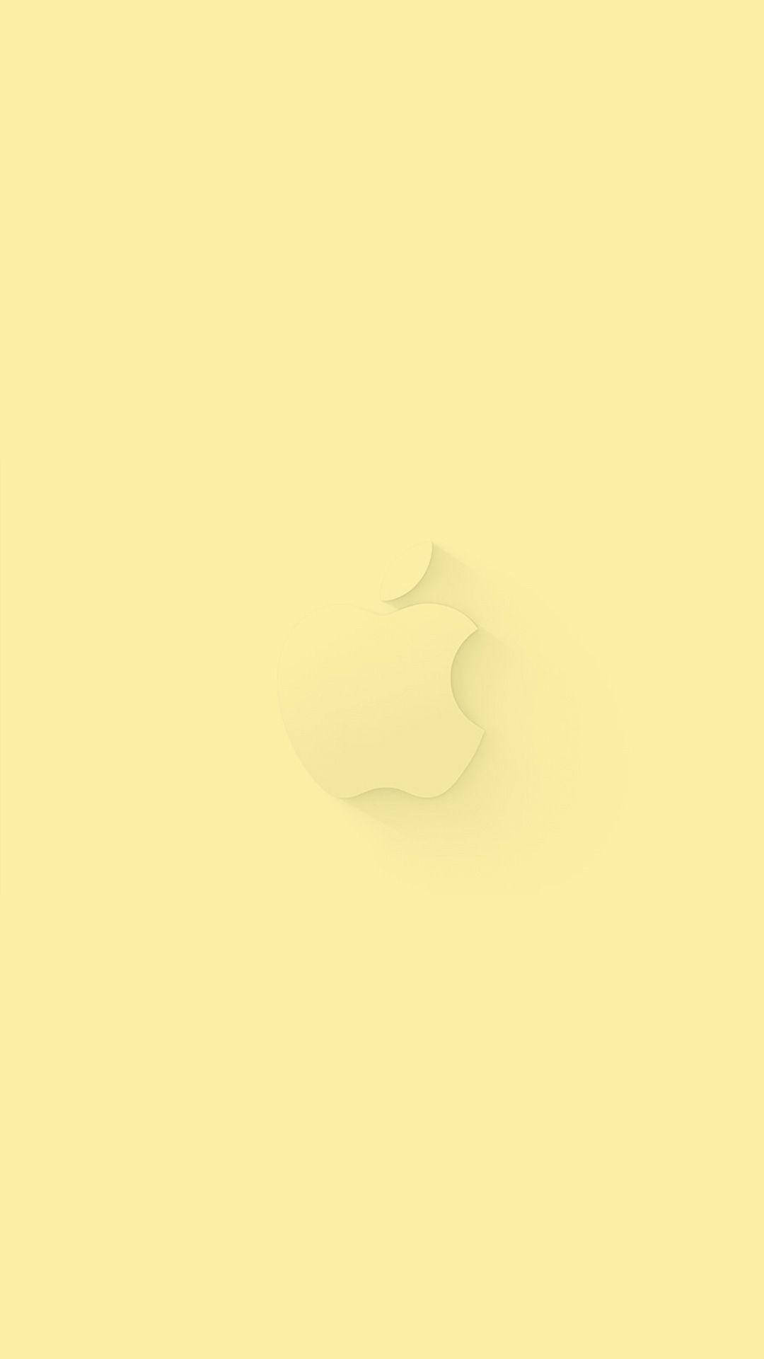 Apple Logo Pastel Yellow Aesthetic