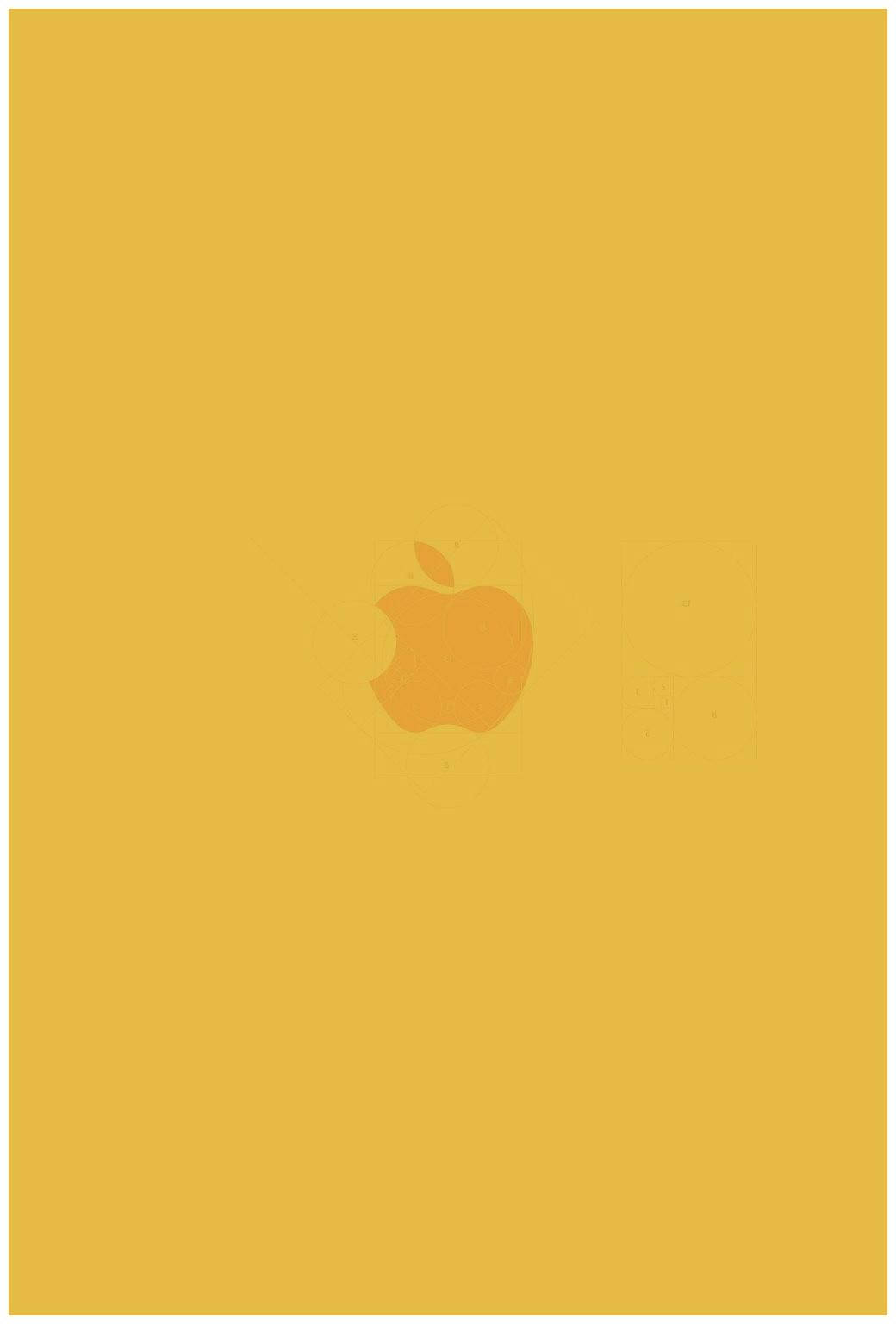 Apple Logo Printed On Cute Pastel Yellow Aesthetic Wallpaper