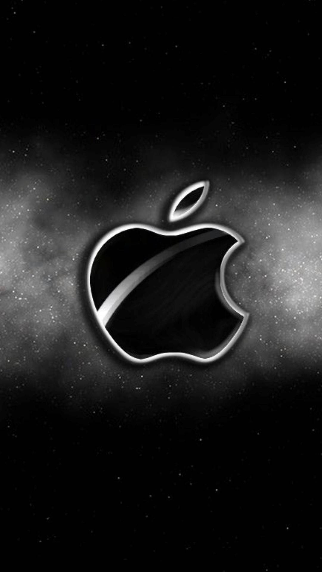 Download Apple Logo Pure Black Hd Phone Graphic Art Wallpaper | Wallpapers .com