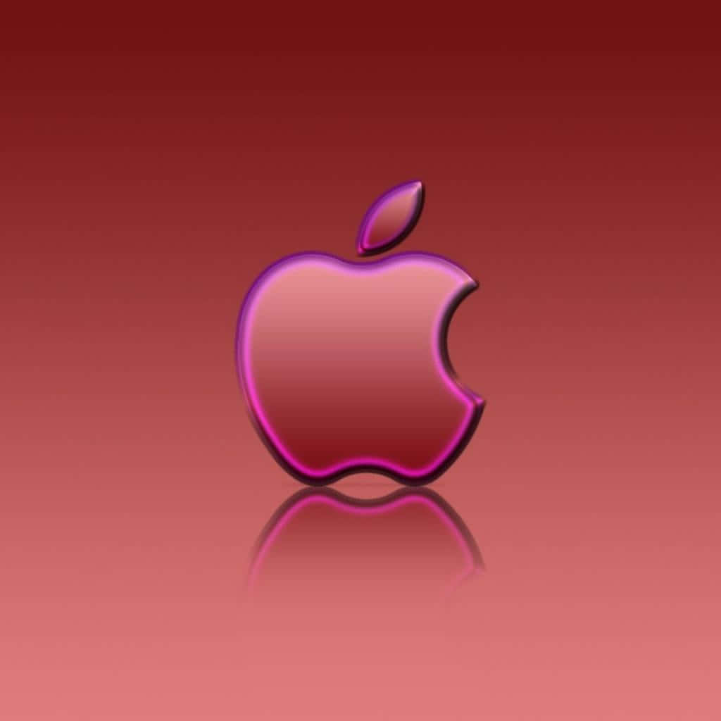 Apple Logo Red Gradient Background Wallpaper