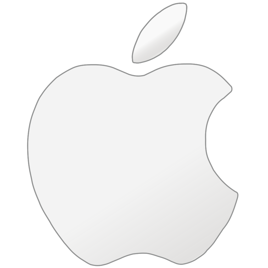 Apple Logo Silveron Teal Background PNG