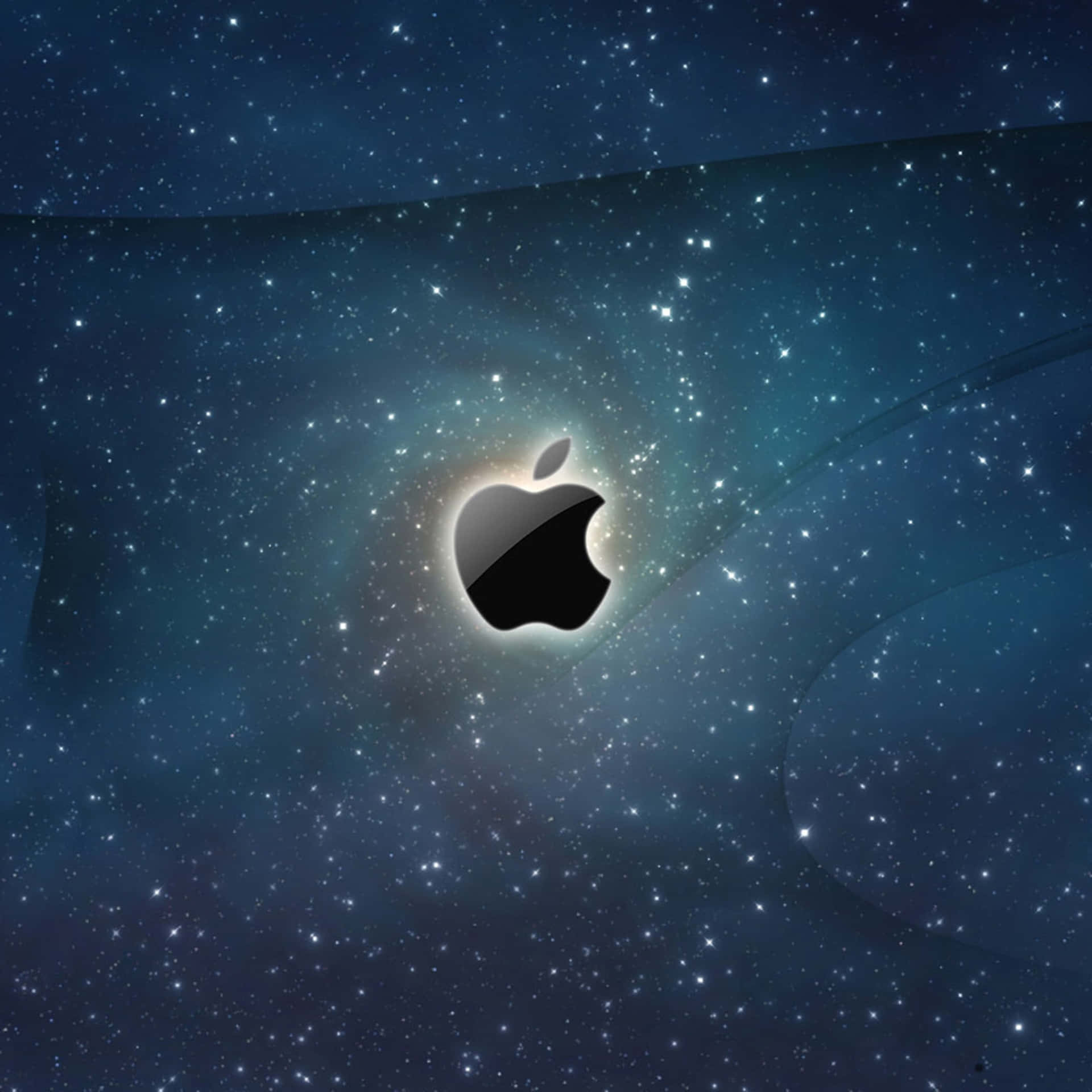 Apple Logo Starry Space Backdrop Wallpaper