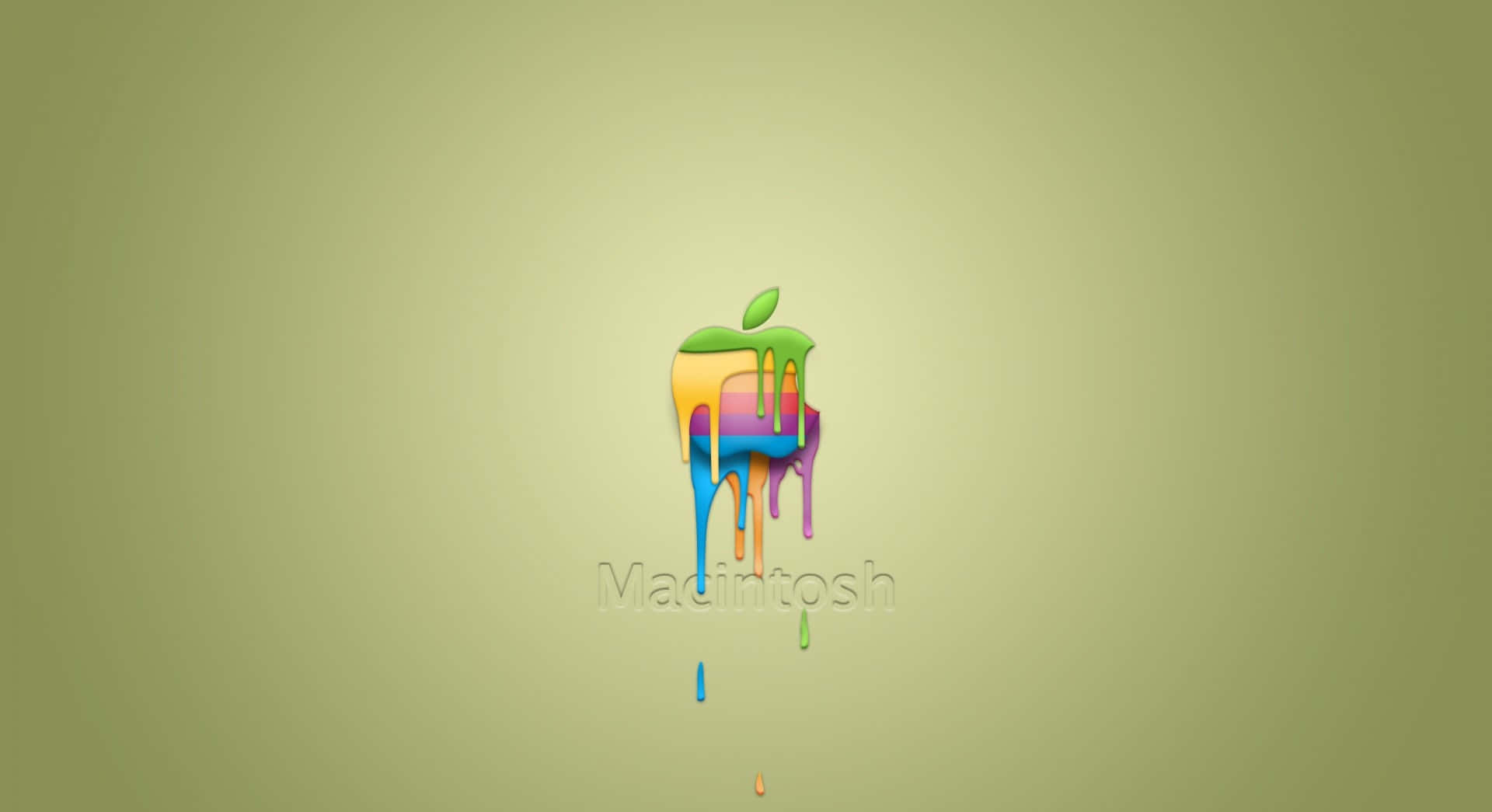 Apple Logo With Several Drips Wallpaper