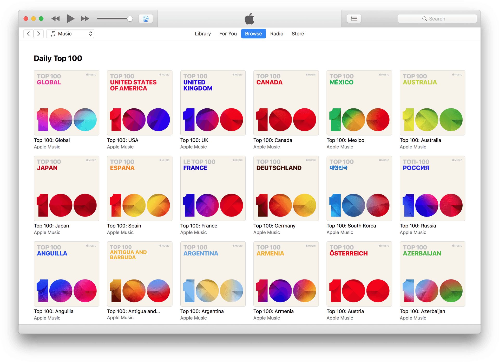 Apple Music Daily Top100 Global Charts PNG