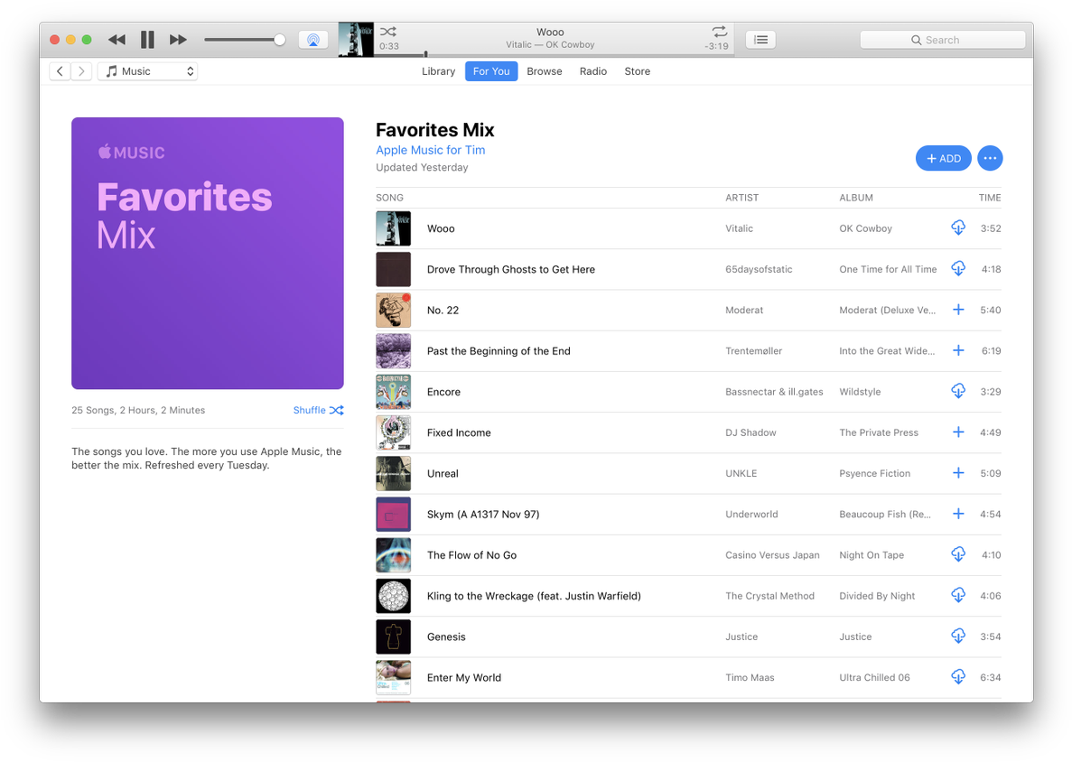 Apple Music Favorites Mix Screen PNG