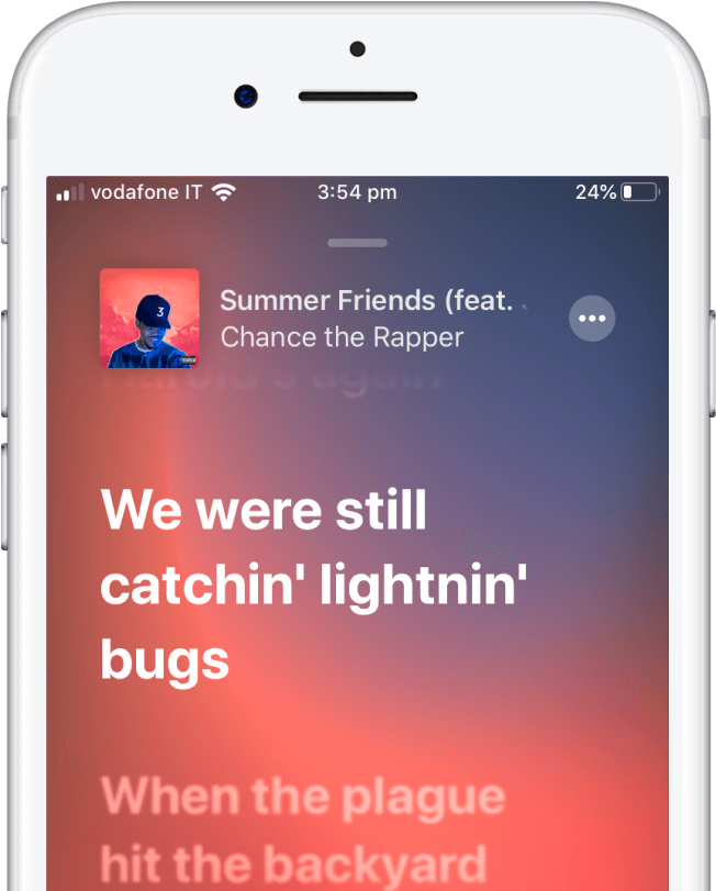 Apple Music Summer Friends Lyrics Display PNG