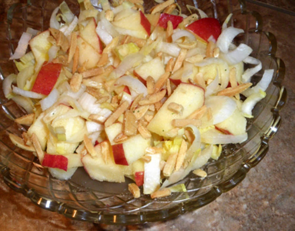 Apple Nuts Endive Vegetable Salad Wallpaper