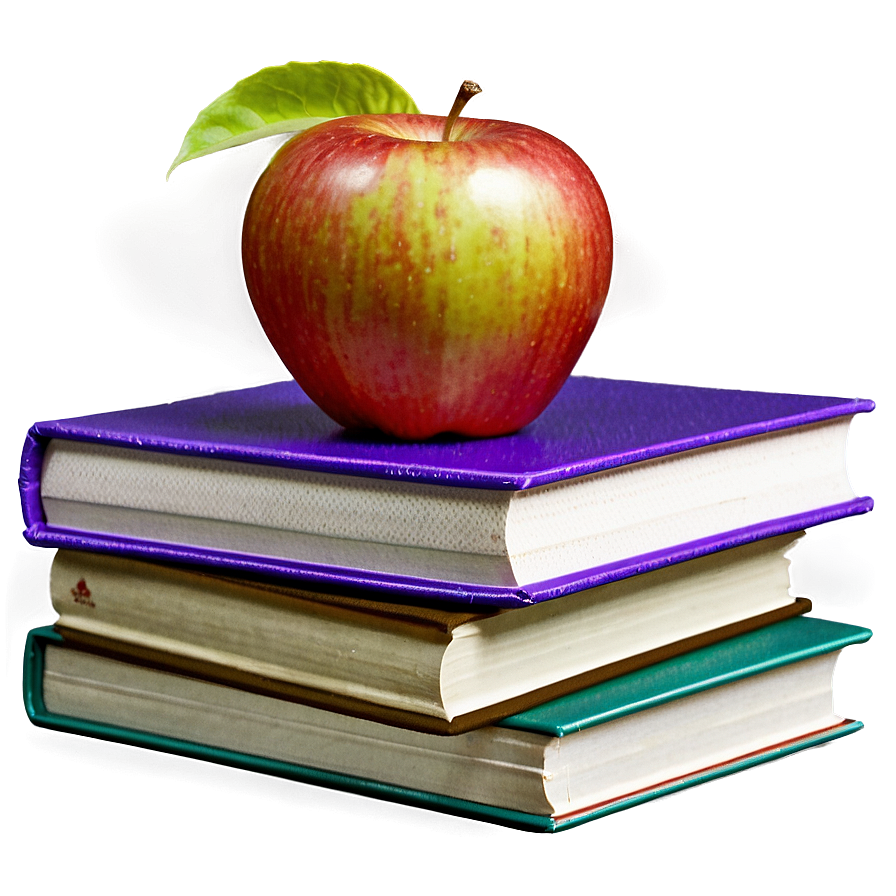 Apple On Books Png Atb37 PNG