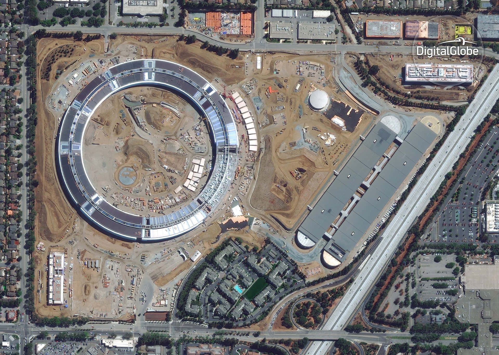 Apple Park Construction Aerial View Wallpaper