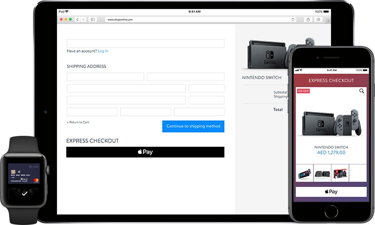 Apple Pay Express Checkout Multiple Devices PNG