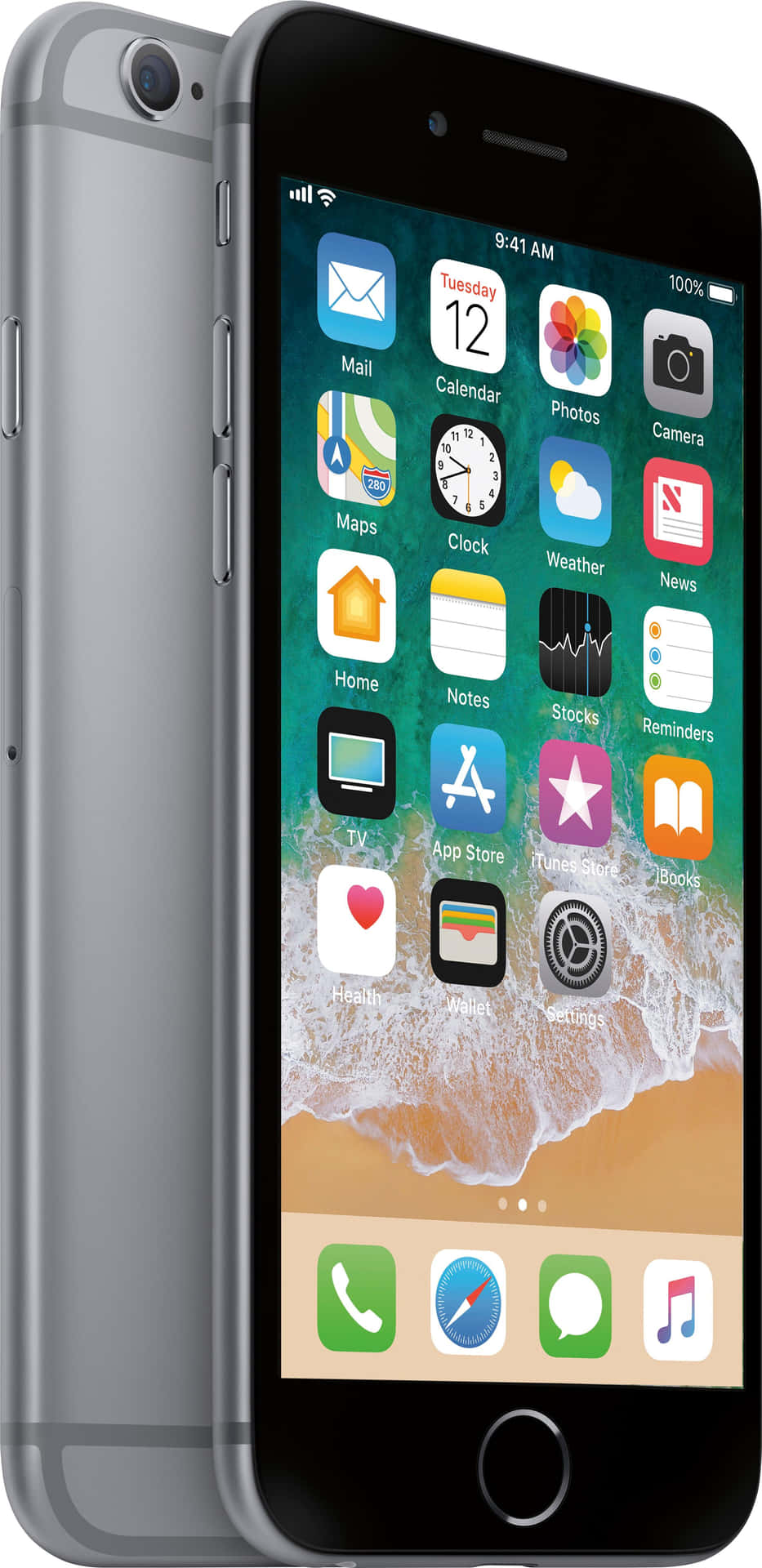 An Iphone 6s With A Gray Background