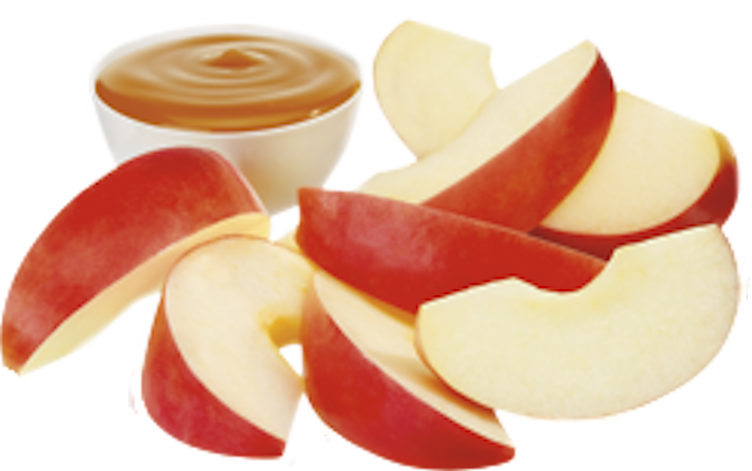 Apple Slices With Caramel Dip PNG
