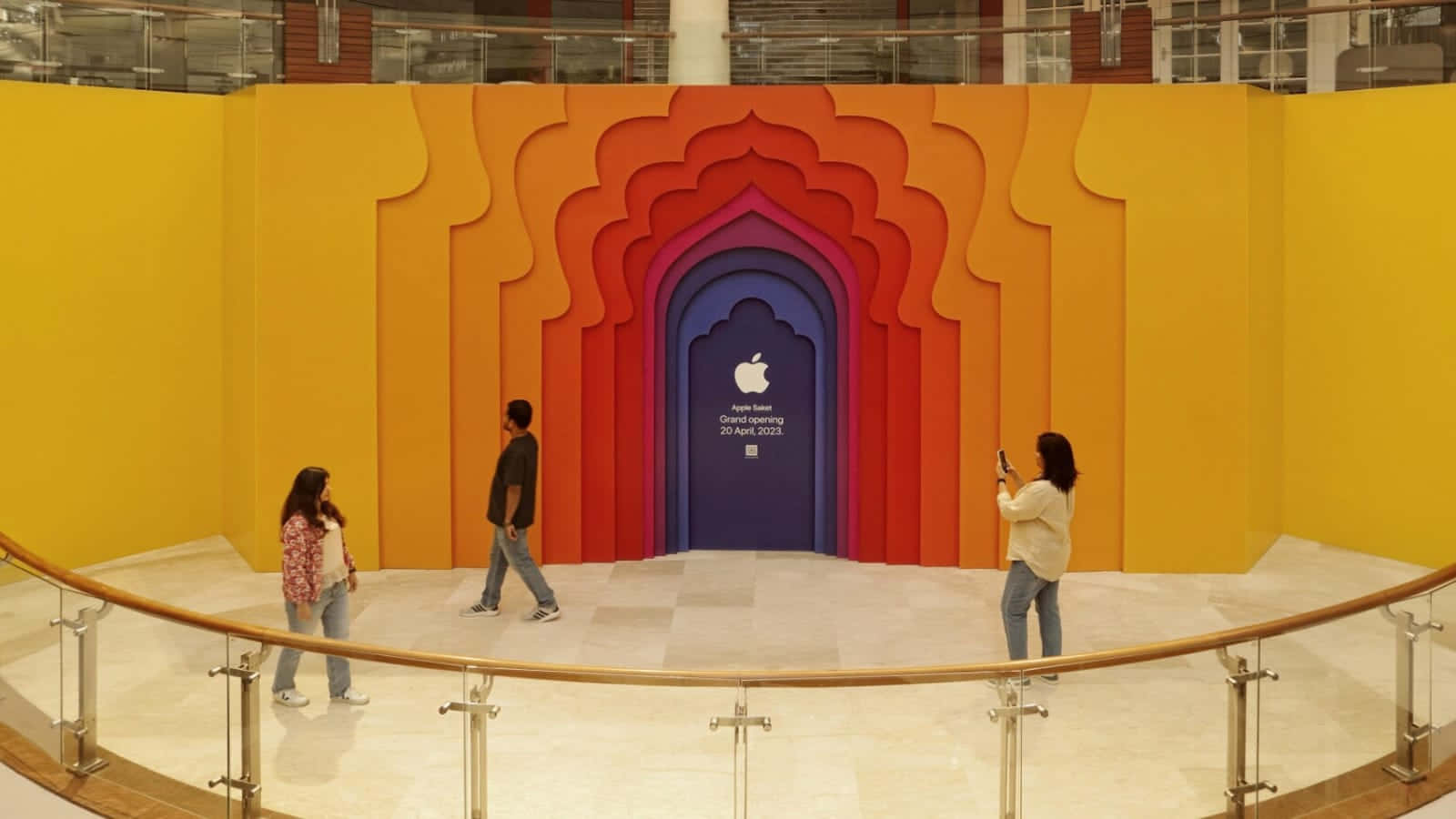 Apple Store Colorful Architecture Design Wallpaper