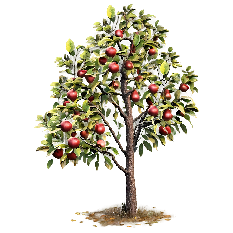 Apple Tree In Autumn Png 06132024 PNG