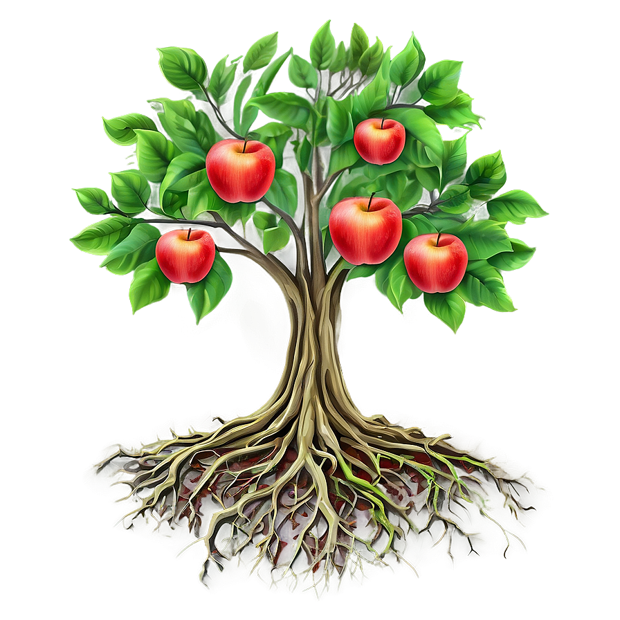 Apple Tree With Roots Png 06132024 PNG