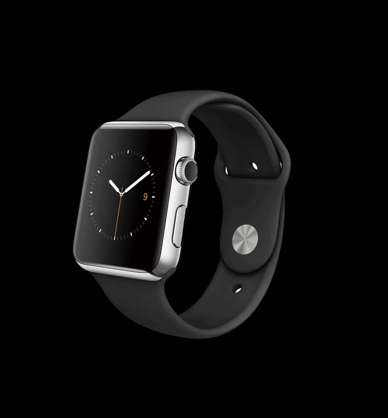 Et Apple Watch vises mod en sort baggrund