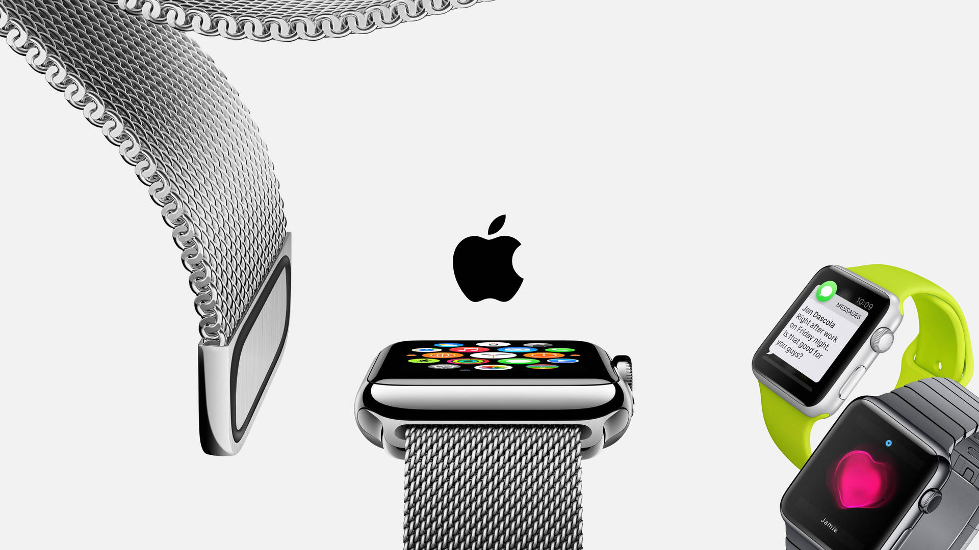 Apple Watch Chromed Metal Mesh Strap Wallpaper