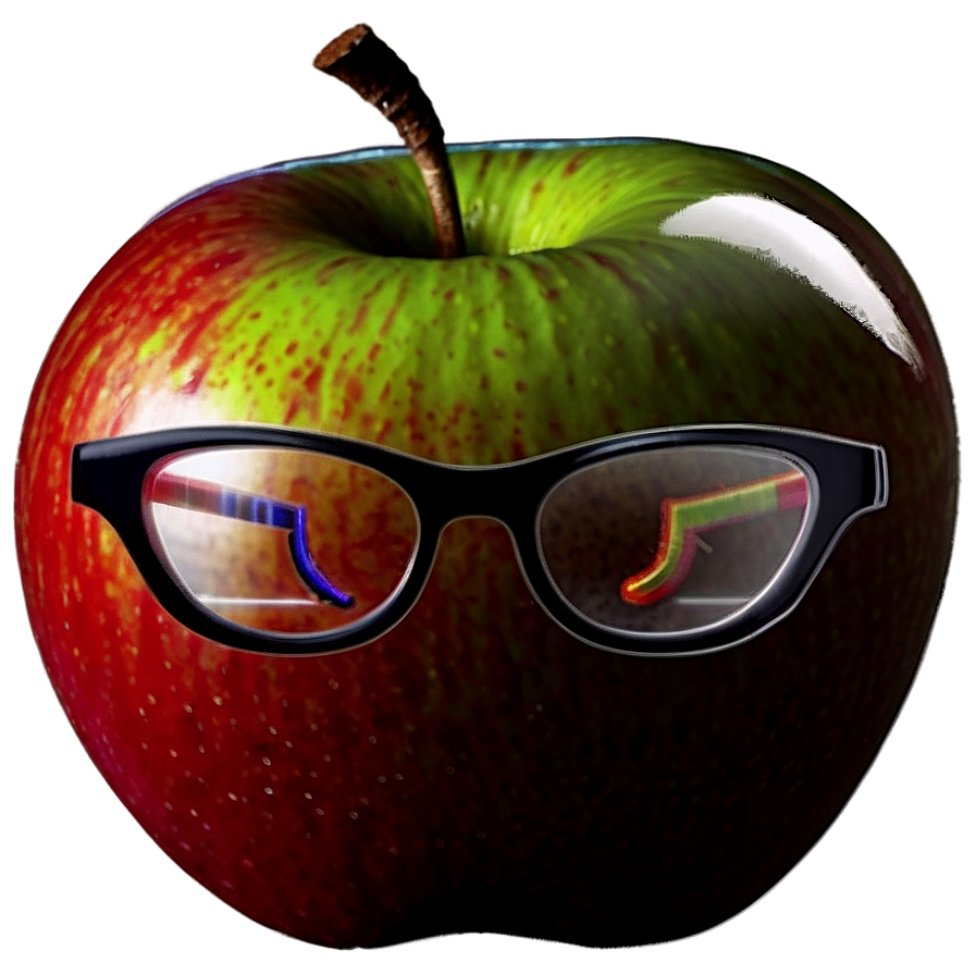 Apple With Glasses Png Jnv56 PNG