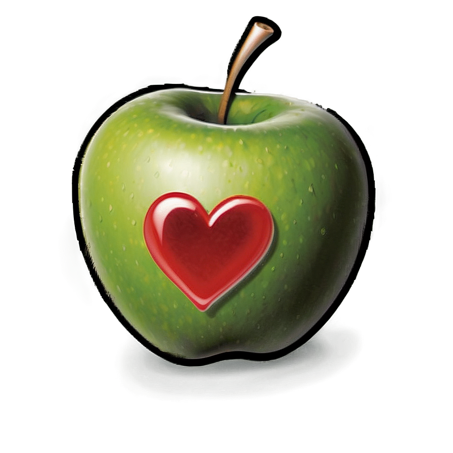 Apple With Heart Png Kbt PNG